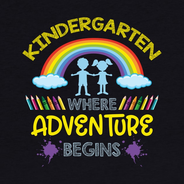 kindergarten where the adventure begins funny teacher appreciation gift by CheesyB